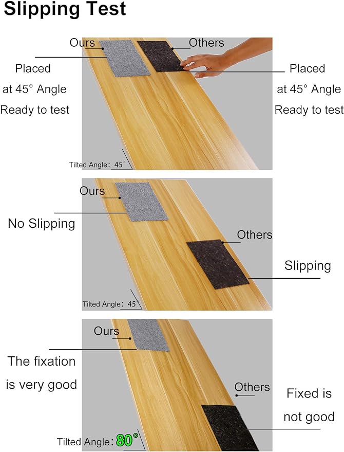 Non Slip Rug Pad Grippers - 6x9 Ft, 1/8" Thick, (Felt + Rubber) Double Layers Area Carpet Mat Tap, Provides Protection and Cushioning for Hardwood or Tile Floors