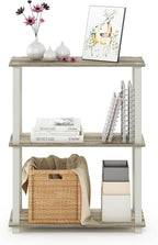 Furinno TURN-S-TUBE Storage Shelves, 3-Tier Book Shelf, Corner Shelf, Toolless Open Shelves, for Organization and Storage, Living Room, Garage, Home Office, Sonoma Oak