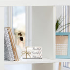 Decorative Books For Home Decor, Wood Book Stack For Table Decor, Thankful Grateful Blessed Decoration Books For Living Room Bookshelf Office, Thanksgiving Farmhouse Stacked Books Decoration (L78)