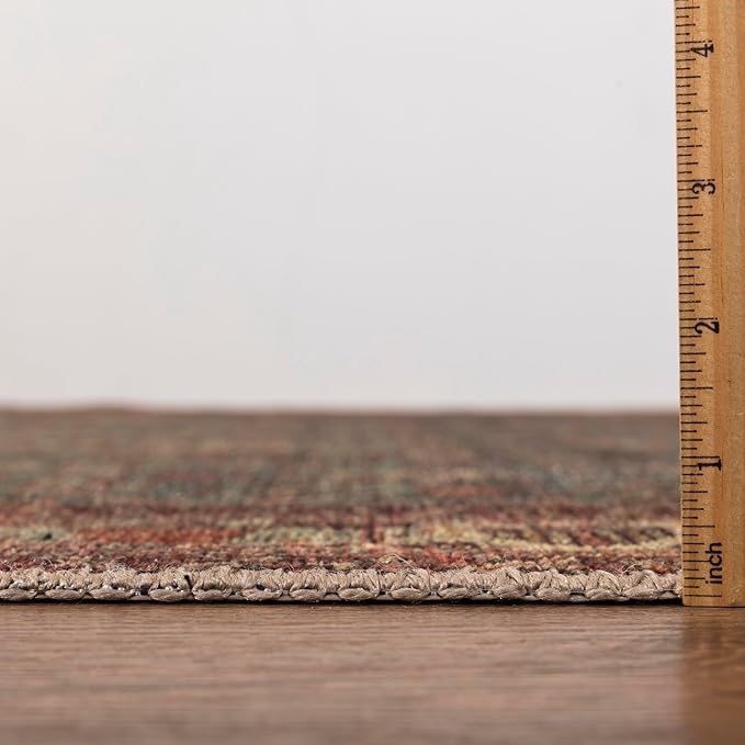 Keen Home Design 9x12 Rug - Machine Washable Area Rug with Non-Slip Backing, Ideal for Living Room, Dining Room, Bedroom - Vintage, Easy Clean, Durable, Low Pile Rug - (9' x 12')