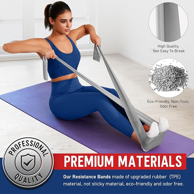WALITO Resistance Bands for Working Out, Exercise Bands for Women and Men, Workout Bands for Physical Therapy, Stretch, Recovery, Pilates, Rehab, Strength Training and Home Gym