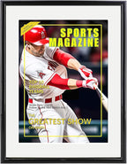 2 Packs Sports Magazine Frame Fits Measuring 8.5 x 11.25 Inch Magazine Display Frame with White Core Matting and Installed Hangers for Wall Hanging