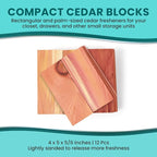 Cedar Blocks for Clothes Storage, Closets and Drawers - All Natural Moth Balls Alternative for Clothes Storage - Moth Repellant and Keep Clothes Smelling Fresh - 12 Pack