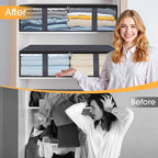 StorageRight Under Bed Storage Bags 8 Pack, 40L Large Clothes & Comforter Storage Containers with Clear Window, Breathable Fabric Organizer for Blankets, Bedding, Seasonal Clothing, Grey