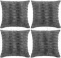 Fancy Homi 4 Packs Decorative Throw Pillow Covers for Living Room Couch Bed, Modern Farmhouse Boho Home Décor Accent Cushion Case, 20" x 20", Dark Gray