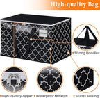 HomeHacks Heavy Duty Moving Bags with Tag Pockets, Collapsible Storage Totes for Moving, Camping & Travel -Foldable Packing Boxes, Zipper Handles, Black（8 Packs, 125L）