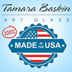 Tamara Baskin Art Glass Mediterranean Sea Mezuzah, Weatherproof Metal Case - Gift Box and Scroll Included - Handmade in the USA - Guaranteed for Life