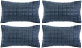 Fancy Homi 4 Packs Decorative Throw Pillow Covers for Living Room Couch Bed, Modern Farmhouse Boho Home Décor Accent Cushion Case, 24" x 16", Dusty Blue