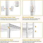 P6C Rolling Clothes Rack with Cover, Covered Clothing Racks Heavy Duty, Portable Closet for Hanging Clothes, Garment Racks on Wheels, White Closet Rack with White Cover, Max Load 365LBS
