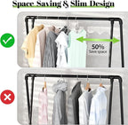Wire Metal Clothes Hangers Bulk 100 Pack, 16 Inch 12 Gauge Standard Size, Slim Space Saving for Coat Suits Shirts Pants Skirts, Non Slip, White