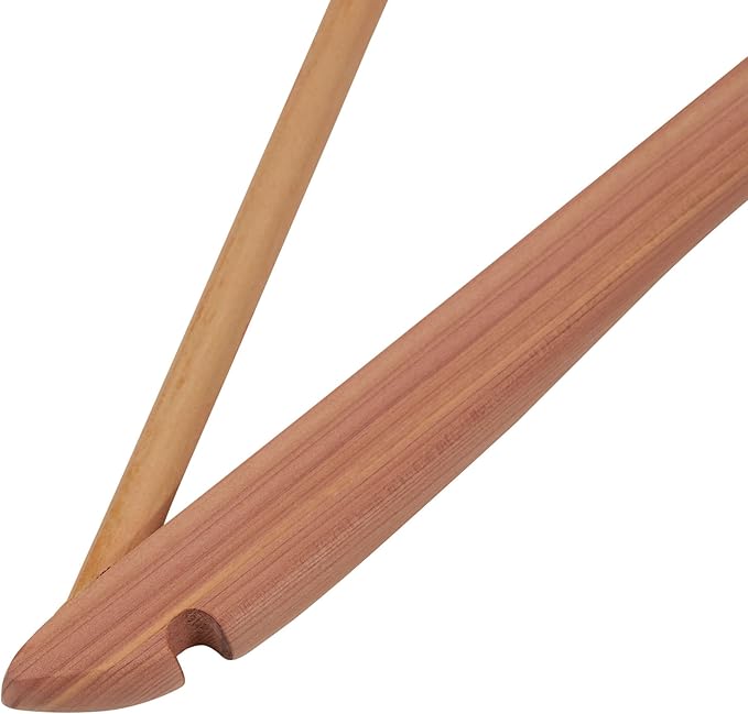 Household Essentials Solid Red Cedar Wood Hangers 12 Pack with Swivel Hook