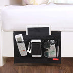 Bedside Storage Organizer, Bedside Caddy, Table Cabinet Storage Organizer, TV Remote Control, Phones, Magazines, Tablets, Accessories (Black)