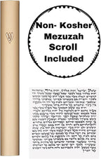 A&S Mezuzot Alumium Mezuzah Case in Silver Shin Design Weatherproof Door Mezuza Judaica Art for Home Blessing (Gold, 5 Inches)
