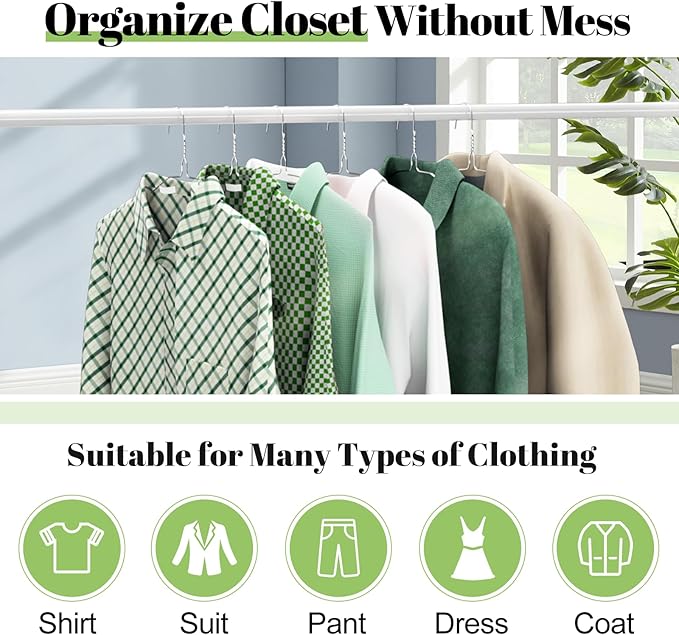 Wire Metal Clothes Hangers Bulk 100 Pack, 16 Inch 12 Gauge Standard Size, Slim Space Saving for Coat Suits Shirts Pants Skirts, Non Slip, Silver