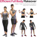 RENRANRING Figure 8 Fitness Resistance Bands with Handles - Exercise Tube Band Set of 3 for Arm and Shoulder Stretch, Rope 8 Word Elastic for Women and Men