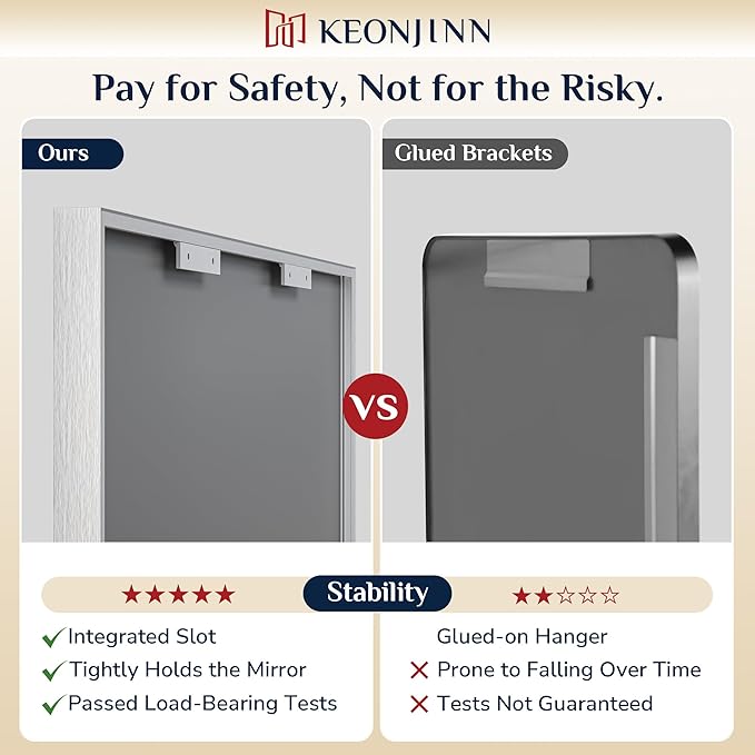 Keonjinn 48 x 40 in Brushed Nickel Bathroom Mirror, Rectangular Wall Metal Framed Vanity Mirror Square Corner Aluminum Alloy Modern Rectangle Wall-Mounted Mirror(Horizontal/Vertical)