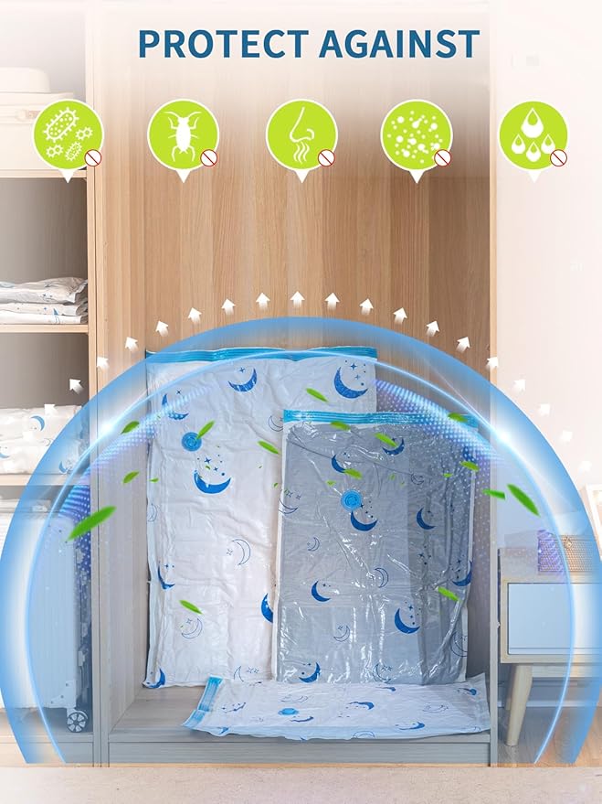 Vacuum Storage Bags with Electric Air Pump, 20 Pack (4 Jumbo, 4 Large, 4 Medium, 4 Small, 4 Roll Up Bags) Space Saving Bag for Clothes, Mattress, Blanket, Duvets, Pillows, Comforters,Travel