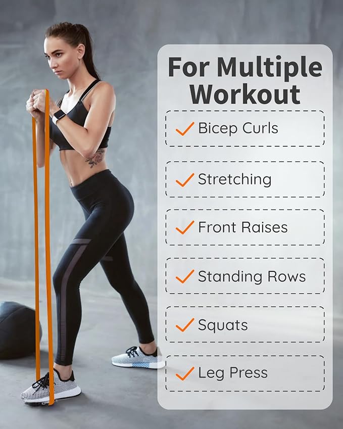 Resistance Bands Set - Pull Up Bands for Men Women, Exercise Bands Resistance with Door Anchor, Training Poster & Pouch for Body Stretching, Pull Up Assist