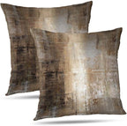 Taupe Abstract Art Artwork Pillow Cover, Gallery Modern Decorative Throw Pillows Cushion Cover for Bedroom Sofa Living Room 22 x 22 Inch Set of 2