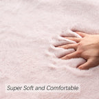 Shag Rug 6x9 Area Rugs for Living Room Pink Fuzzy Washable Faux Rabbit Furry Fur Rugs Bedroom Nursery Rug