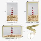 9x13 Aluminum Metal Picture Frame,Tempered Glass Gold Photo Frame 9x13 for Family Photo,Posters,Art,Document to Wall Mount Horizontally or Vertically