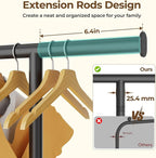 Clothes Rack for Hanging Clothes: Clothing Coat Garment Rolling Racks with Wheels Shelf Portable Closet Storage Organizer Wardrobe Strudy Metal Freestanding Laundry Room Bedroom Dress Shirt Jacket
