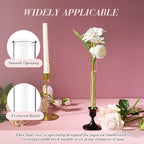 20 Pack 7.9" Glass Cylinder Bud Vase Fit from 22mm to 27mm Desighed Specially Adjustable Designed for Taper Candle Holder for Tablescapes, Wedding Decor