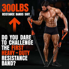 Heavy Resistance Bands for Working Out, 300LBS Exercise Bands with Handles, Workout Bands for Men, Weight Fitness Bands Set for Muscle Training, Strength, Slim, Yoga, Home Gym Equipment