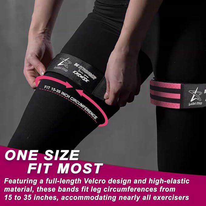 BFR Occlusion Bands for Women Glutes,Blood Flow Restriction Bands for Legs, Butt & Hip Building, Workouts, Best Fabric Resistance Bands for Squat Butt & Thigh