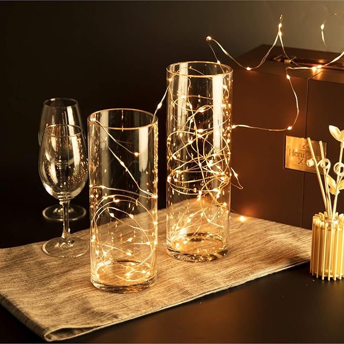 WGVI Quality Thick Weighted Clear Cylinder Glass Vases, 4" W x 6" H, Flower Arrangement Glass Candle Holders Wedding Centerpieces Terrarium Planter Pen Brush Storage Container, Bulk Wholesale, 18 Pcs