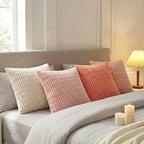 Fancy Homi 4 Packs Decorative Throw Pillow Covers for Living Room Couch Bed, Modern Farmhouse Boho Home Décor Accent Cushion Case, 16" x 16", Pink Series