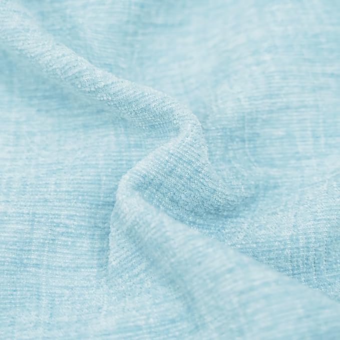 CaliTime Throw Pillow Covers Decorative 12 X 20 Inches Pack of 2 Cozy Chenille Cushion Cases for Couch Sofa Bed Living Room Home Light Blue Grey