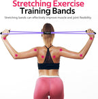 RENRANRING Figure 8 Fitness Resistance Bands with Handles - Exercise Tube Band Set of 3 for Arm and Shoulder Stretch, Rope 8 Word Elastic for Women and Men