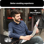 roygra Ash Tray (2 Pack), Outdoor Ashtray for Outside Patio, Stainless Steel Ashtrays for Cigarettes with 3 Holder, Smoking Accessories, Home Décor, Ashtrays for Smokers Indoor - Silver, Medium