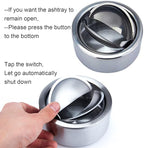 hanlongyu Outdoor Ashtray with Lid, Flip Top Stainless Steel Ash Tray, Metal Windproof Cigarette Ashtrays for Indoor or Outdoor Use, Desktop Smoking Ashtray Office Patio Home Decor