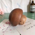 BinkeGG Play (White Christmas) Walnut Mushroom Shaped Clockwork Music Box with Sankyo Musical Movement (65 Tunes Option)