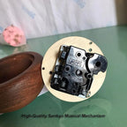 BinkeGG Play (White Christmas) Walnut Mushroom Shaped Clockwork Music Box with Sankyo Musical Movement (65 Tunes Option)