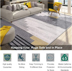 Non Slip Rug Pad Grippers - 5x7 Ft, 1/8" Thick, (Felt + Rubber) Double Layers Area Carpet Mat Tap, Provides Protection and Cushioning for Hardwood or Tile Floors