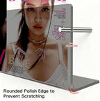 2-Pack 17 Inch Black Acrylic Magazine Holder, Sleek Wall Mounted Brochure Rack & Floating Bookshelf, Modern Stylish Magazine Display for Office, Waiting Room, Living Room, Fashion Home Decor