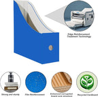 Limitliho 12 Pack Blue Cardboard Magazine Holder for Desk, Book Bins for Classroom Library,Office,Home, 10.6" H x 10.2" L x 3.5" W in Magazine File Holder