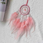 Car Dream Catcher for Rearview Mirror Accessories, Car Mirror Hanging Accessorie, Car Charms Ornament Lucky Ornament Pendant Car Interior Accessorie (Pink)