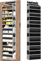 Over The Door Organizer, 7 Tier Door Hanging Organizers with 7 Large Pockets 12 Side Pockets, Behind Door Storage Hanging Shelves for Closet Bathroom Bedroom Nursery