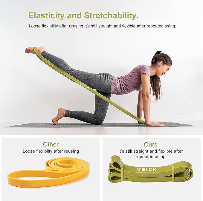 VEICK Resistance Bands for Working Out, Exercise Bands, Workout Bands, Pull Up Assistance Bands, Long Heavy Stretch Bands Set for Men Women, Power Weight Gym at Home Fitness Equipment