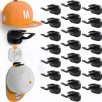 22 Pack Adhesive Hat Hooks for Wall, Removable Hat Rack for Baseball Caps, New Upgrade Wall Hat Holder, Hat Hanger(Black)