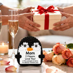 Belatelove Birthday Gifts for Mom from Daughter Son, Handmade Crochet Mini Penguin Mother's Day for Mama Mother in Law Bonus Step Mom, Funny I Love You Gift for Moms Small Easter Decor
