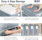 DIMJ Comforter Storage Bag - 100L Large Capacity Blanket Storage Compression Bags, Washable Space Saving Self Compression Organizer with Window Handles, Space Saver for Clothes, Bedding, Sheet