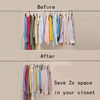 Premium PVC Coating Metal Hangers 40 Pack, Heavyduty, Non Slip Slimline, Suit Jacket T Shirt Hangers, Gold Hooks, Space Saving Clothes Hanger (Black)