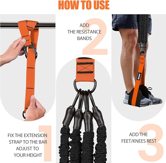 Pull Up Assistance Bands 260lbs, Heavy Pull Up Bands Resistance Bands for Pull Ups Working Out with Feet Rest, Pull Up Bar Bands Assistance Bands Strength Training Workout Equipment, Height Adjustable
