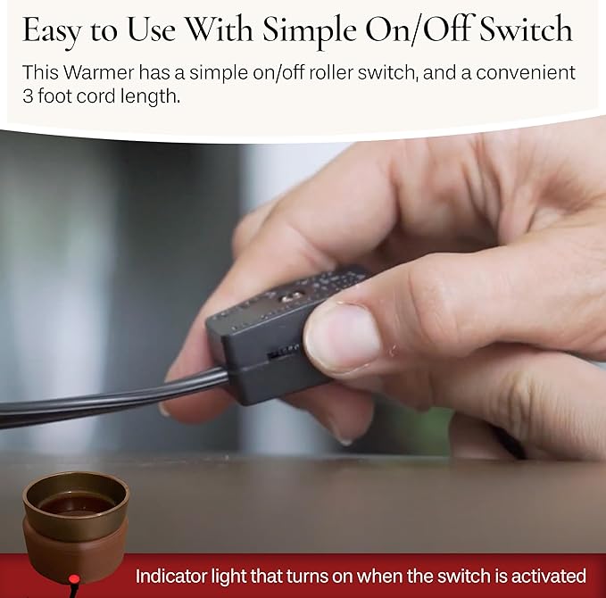 Candle Warmers ETC 2-in-1 Candle and Fragrance Warmer for Warming Scented Candles or Wax Melts and Tarts with to Freshen Room, Pewter Walnut