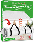 Mattress Vacuum Bag Twin/Twin XL Space Saver Mattress Vacuum Seal Bag with Straps for Moving Double Zip Seal Reusable Mattress Compression Vacuum Storage Bags